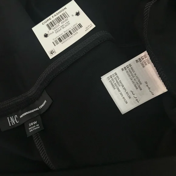 INC Women's Classic Black Mid Rise Skinny Leg Regular Fit Pants + size 28W NWT - Picture 14 of 16